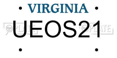 UEOS21 Virginia License Plate