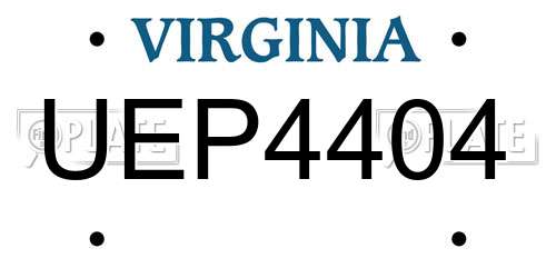 UEP4404 Virginia License Plate