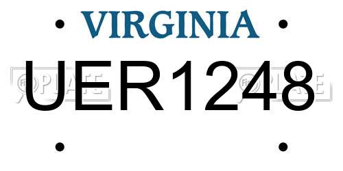 UER1248 Virginia License Plate