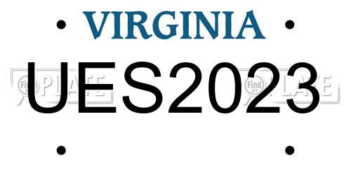 UES2023 Virginia License Plate