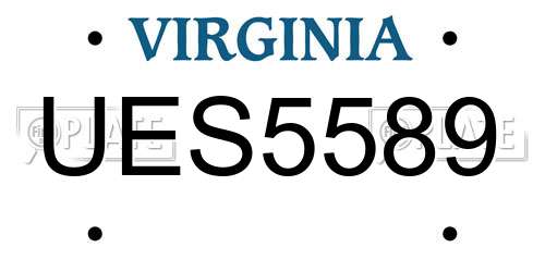UES5589 Virginia License Plate
