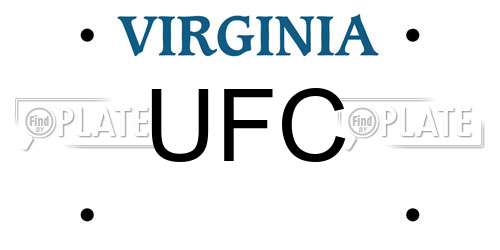UFC Virginia License Plate