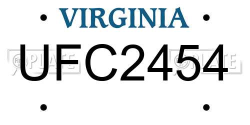 UFC2454 Virginia License Plate