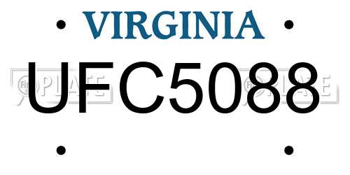 UFC5088 Virginia License Plate