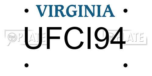 UFCI94 Virginia License Plate
