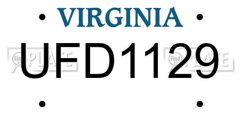 UFD1129 Virginia License Plate