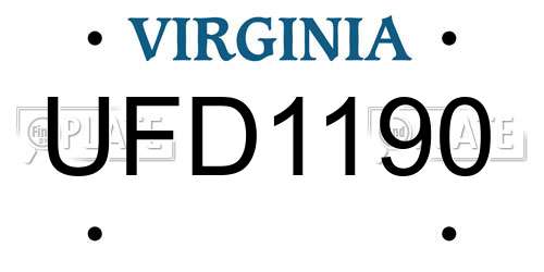UFD1190 Virginia License Plate