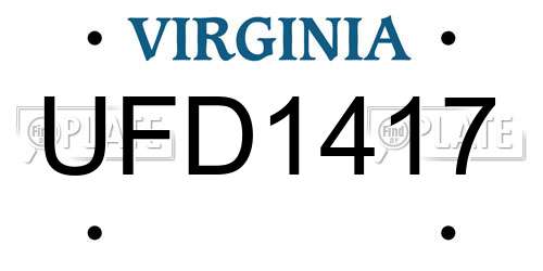 UFD1417 Virginia License Plate