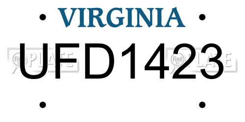 UFD1423 Virginia License Plate