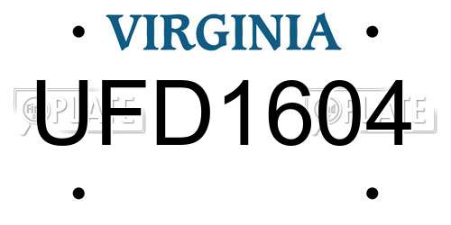 UFD1604 Virginia License Plate