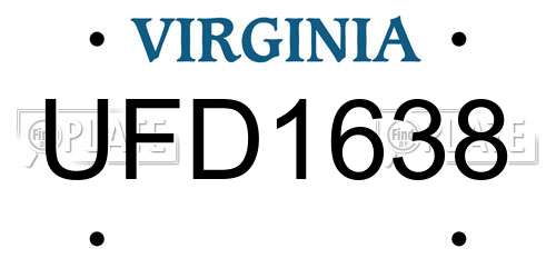 UFD1638 Virginia License Plate