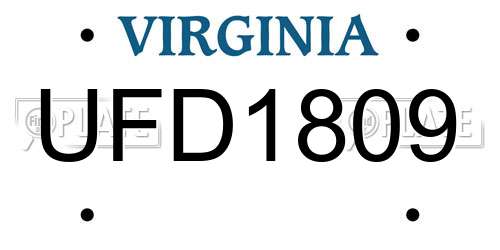 UFD1809 Virginia License Plate