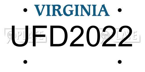 UFD2022 Virginia License Plate