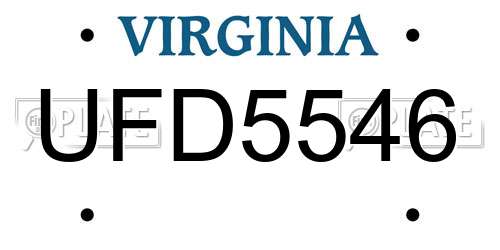 UFD5546 Virginia License Plate