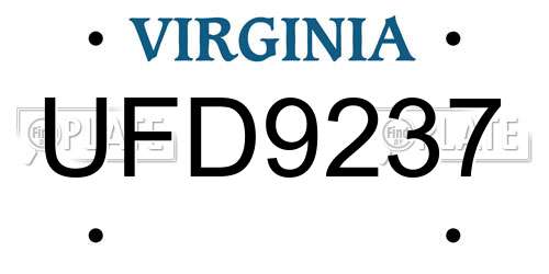 UFD9237 Virginia License Plate
