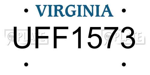 UFF1573 Virginia License Plate