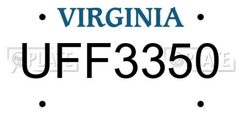 UFF3350 Virginia License Plate
