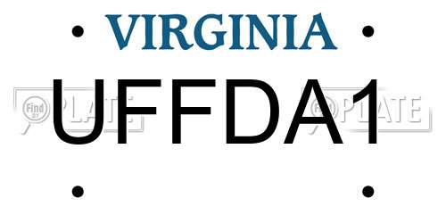 UFFDA1 Virginia License Plate