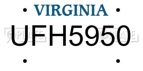 UFH5950 Virginia License Plate