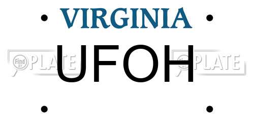 UFOH Virginia License Plate