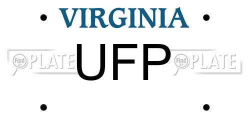 UFP Virginia License Plate