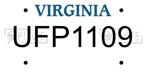 UFP1109 Virginia License Plate