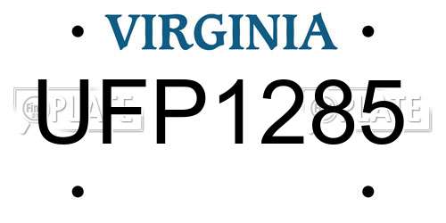 UFP1285 Virginia License Plate