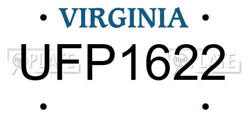 UFP1622 Virginia License Plate