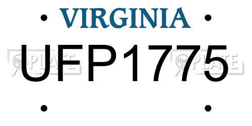 UFP1775 Virginia License Plate