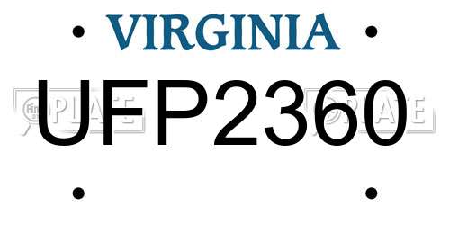 UFP2360 Virginia License Plate