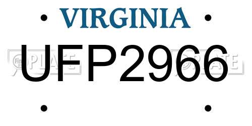 UFP2966 Virginia License Plate