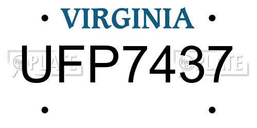 UFP7437 Virginia License Plate