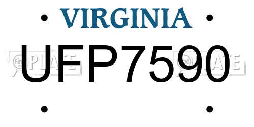 UFP7590 Virginia License Plate