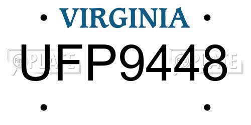 UFP9448 Virginia License Plate
