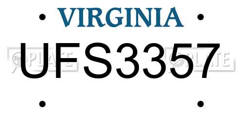 UFS3357 Virginia License Plate