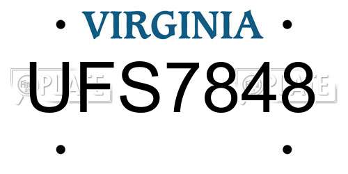 UFS7848 Virginia License Plate