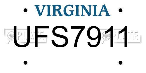 UFS7911 Virginia License Plate