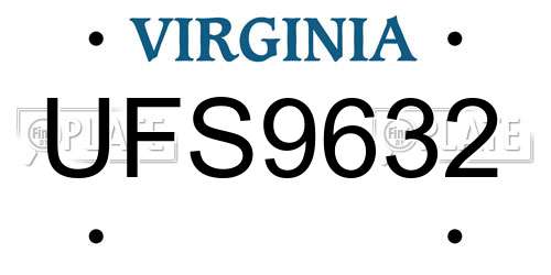 UFS9632 Virginia License Plate