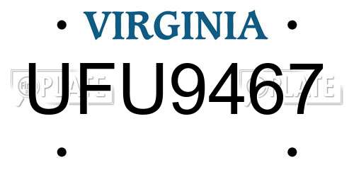 UFU9467 Virginia License Plate