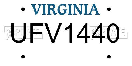 UFV1440 Virginia License Plate