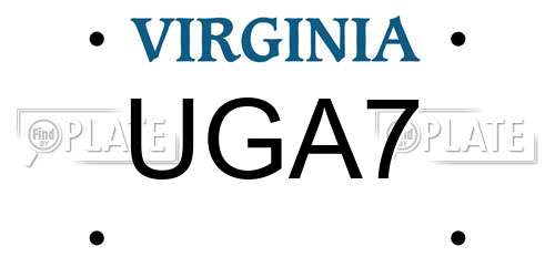 UGA7 Virginia License Plate