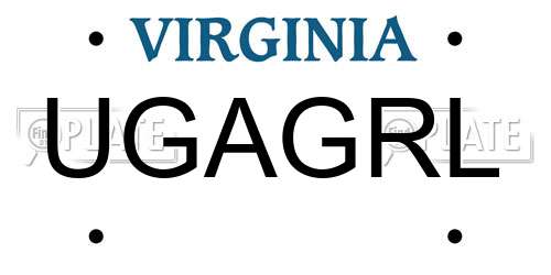 UGAGRL Virginia License Plate