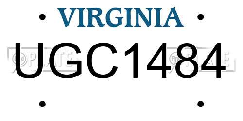 UGC1484 Virginia License Plate