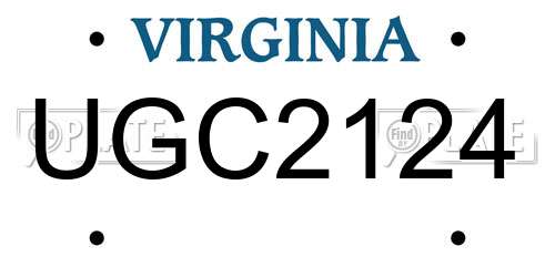 UGC2124 Virginia License Plate