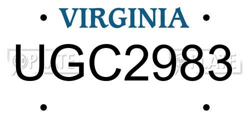 UGC2983 Virginia License Plate