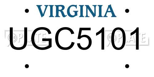 UGC5101 Virginia License Plate