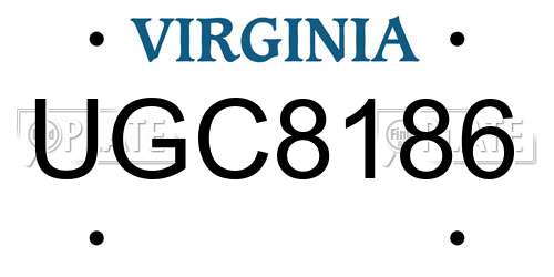 UGC8186 Virginia License Plate