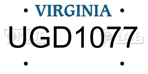 UGD1077 Virginia License Plate