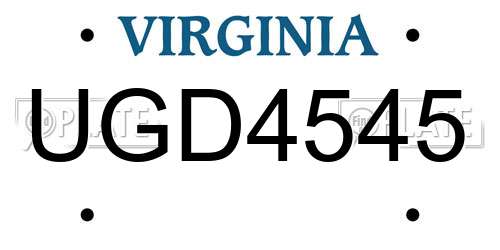 UGD4545 Virginia License Plate