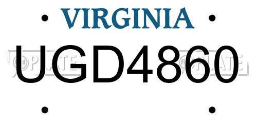 UGD4860 Virginia License Plate